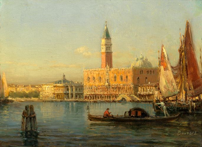 Antoine Bouvard Sr - A pair of the Grand Canal and Doge&#39;s Palace, Venice | MasterArt